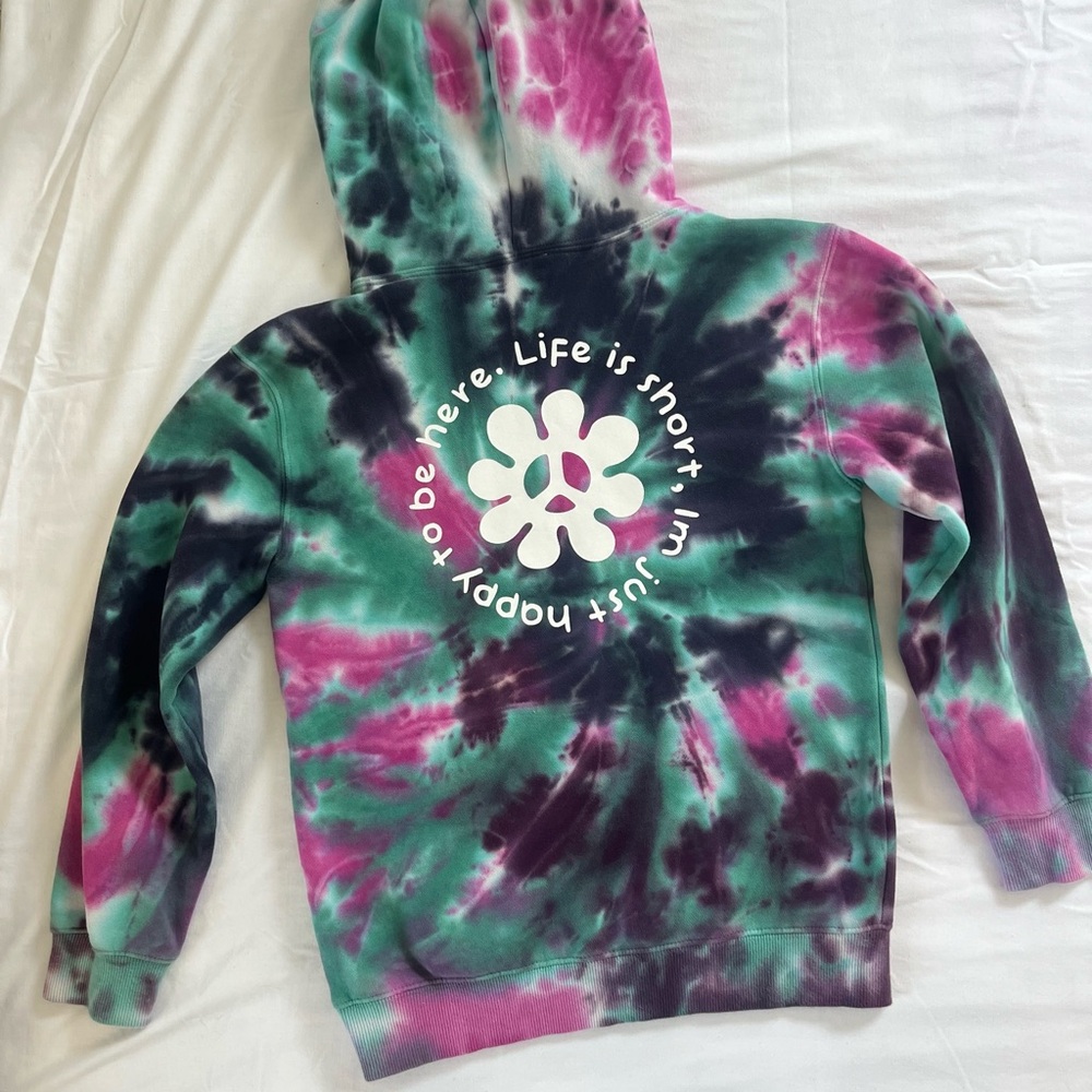PacSun Tie-Dye Hoodie - Pink, Green, Navy - Picture 5 of 7